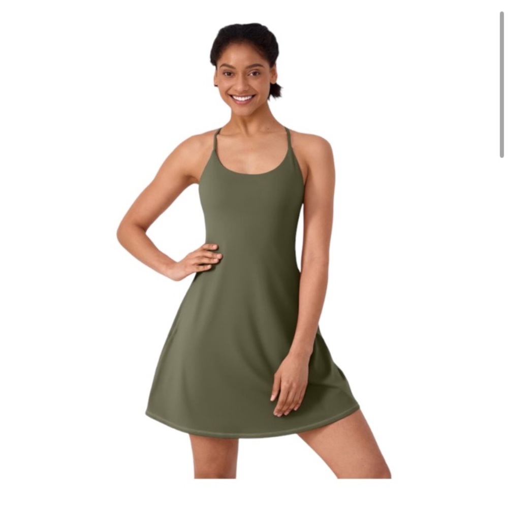 Halara Everyday Fabric Backless 2-in-1 Flare Activity Dress-Longer Length